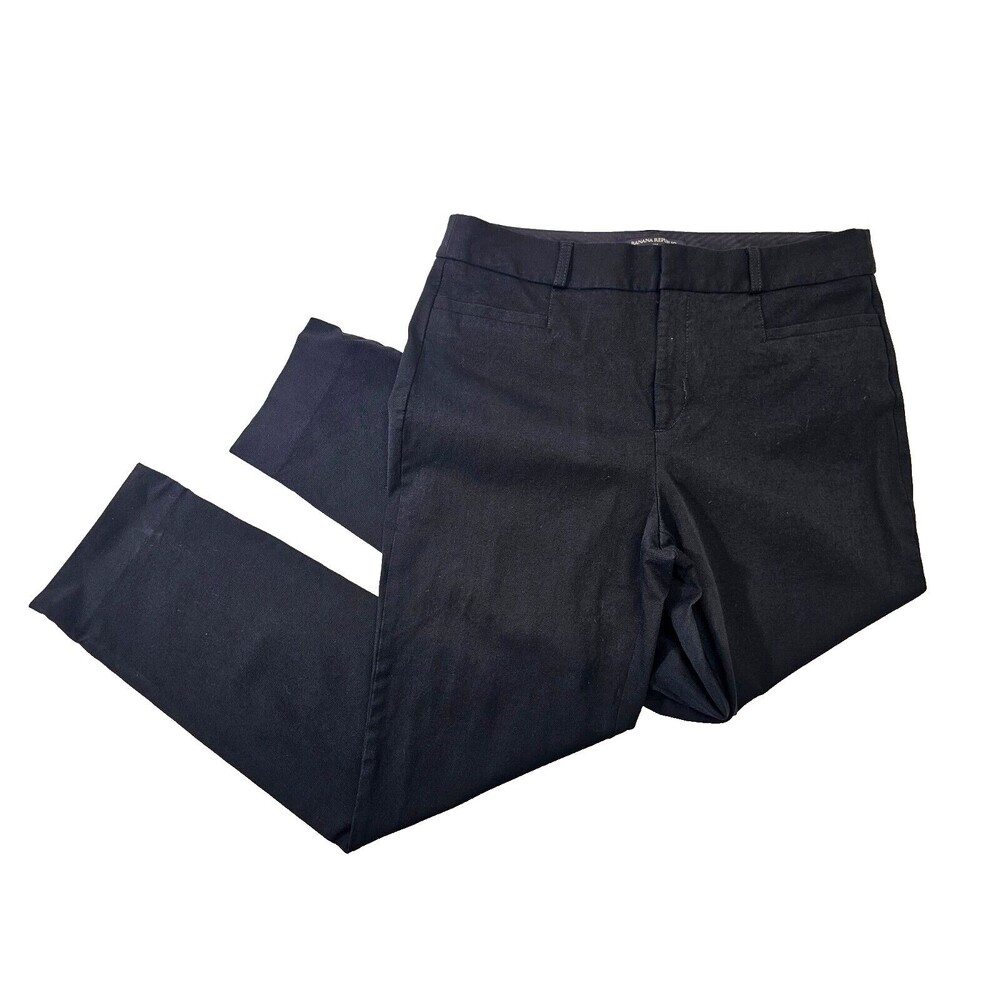 BANANA REPUBLIC High Rise Sloan Black Dress Pants Slacks Trousers Women's 8 EUC!